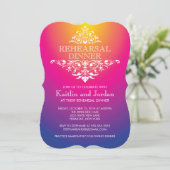 Elegant  Paars Vlaams repetitief Dinner Kaart (Staand voorkant)