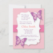 Elegant Paars vlinder baby shower Kaart (Voorkant)