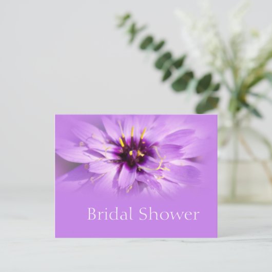 Elegant paars vrijgezellenfeest briefkaart (Staand voorkant)