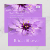 Elegant paars vrijgezellenfeest briefkaart (Voorkant / Achterkant)