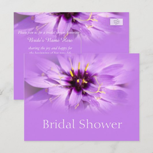 Elegant paars vrijgezellenfeest briefkaart (Voorkant / Achterkant)