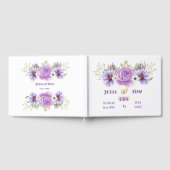Elegant Paars water Color Floral Wedding Gastenboek (Volledig)