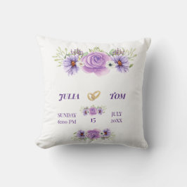 Elegant Paars water Color Floral Wedding Kussen