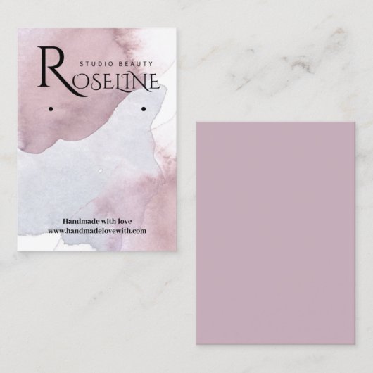 Elegant Paars Waterverf Veroorbaar beeldscherm Visitekaartje (Voorkant / Achterkant)