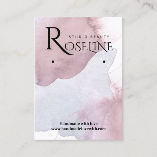 Elegant Paars Waterverf Veroorbaar beeldscherm Visitekaartje (Voorkant)