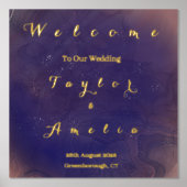 Elegant Paars Weddenschap Welkomstteken Elegant Go Folie Afdrukken (Voorkant)