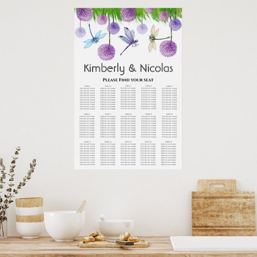 Elegant Paars weddenschapskaart Poster (Keuken)