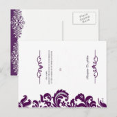 Elegant Paars Wedding Invite en RSVP Uitnodiging Briefkaart (Voorkant / Achterkant)