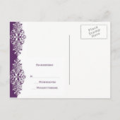 Elegant Paars Wedding Invite en RSVP Uitnodiging Briefkaart (Achterkant)