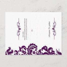Elegant Paars Wedding Invite en RSVP Uitnodiging Briefkaart