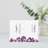 Elegant Paars Wedding Invite en RSVP Uitnodiging Briefkaart (Staand voorkant)