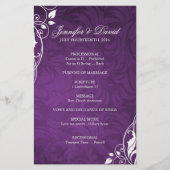 Elegant Paars Wedding Programme (Voorkant)