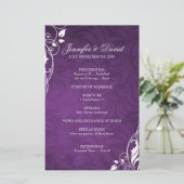 Elegant Paars Wedding Programme (Staand voorkant)
