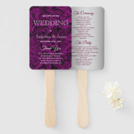 Elegant Paars Wedding Programme Handwaaier