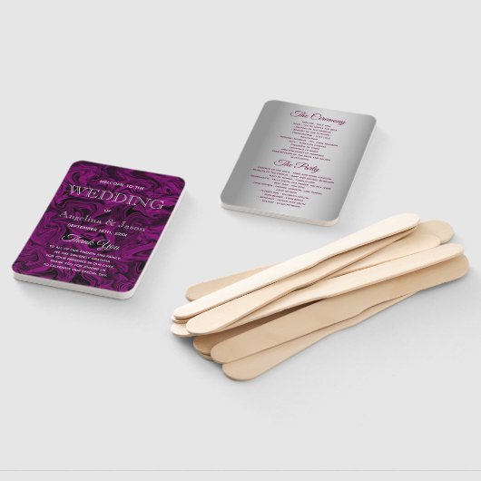 Elegant Paars Wedding Programme Handwaaier (Niet-gemonteerd)