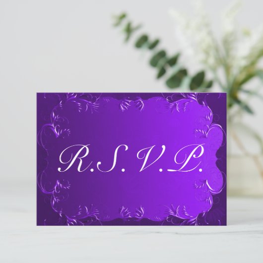 Elegant Paars Wedding RSVP (Staand voorkant)