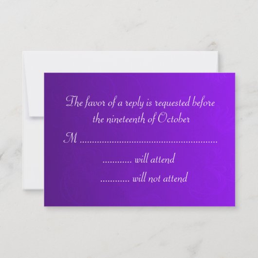 Elegant Paars Wedding RSVP (Achterkant)