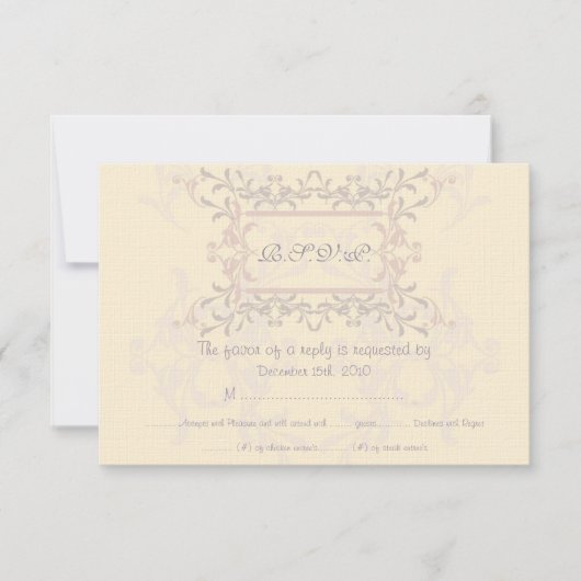 Elegant Paars Wedding RSVP Kaart (Voorkant)