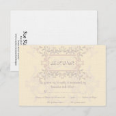 Elegant Paars Wedding RSVP Kaart (Voorkant / Achterkant)