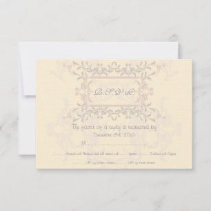 Elegant Paars Wedding RSVP Kaart