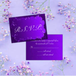 Elegant Paars Wedding RSVP Kaartje