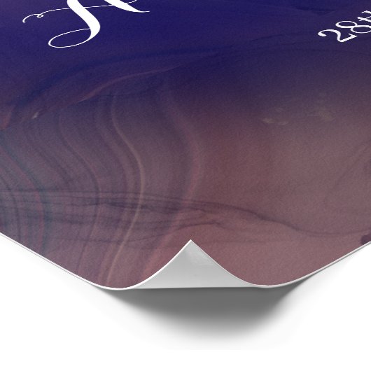 Elegant Paars Wedding Welcome Sign Poster (Hoek)