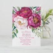 Elegant Paars White Floral Vrijgezellenfeest Kaart (Staand voorkant)