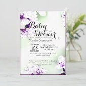 Elegant Paars & White Lilies op Zacht Groen Kaart (Staand voorkant)