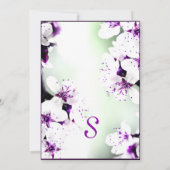Elegant Paars & White Lilies op Zacht Groen Kaart (Achterkant)