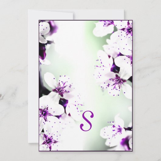 Elegant Paars & White Lilies op Zacht Groen Kaart (Achterkant)