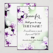 Elegant Paars & White Lilies op Zacht Groen Kaart (Voorkant / Achterkant)