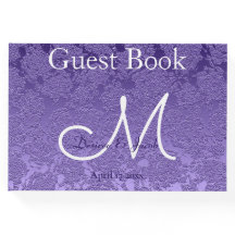 Elegant Paars White Wedding Monogram