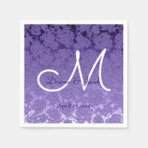 Elegant Paars White Wedding Monogram