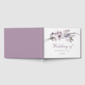 Elegant Paars Winter Floral Wedding Guestbook Gastenboek (Volledig)