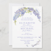 Elegant Paars Wisteria Script Formele Regering Kaart (Voorkant)
