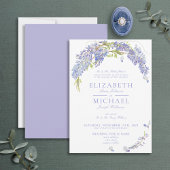Elegant Paars Wisteria Script Formele Regering Kaart