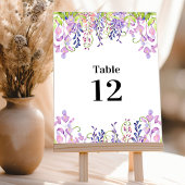 Elegant Paars Wisteria Table Number Kaart