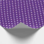 Elegant paars wit aangepast monogram initiaal cadeaupapier (Hoek)