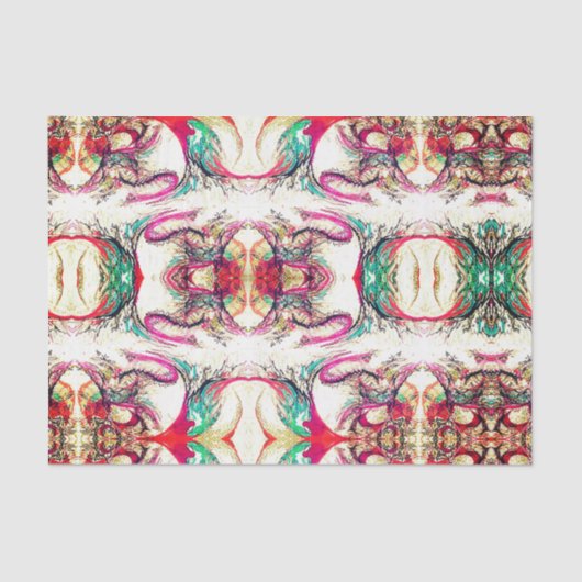 Elegant paars, wit en groen abstract patroon tissuepapier (Voorkant)