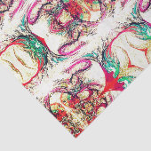 Elegant paars, wit en groen abstract patroon tissuepapier (Detail)