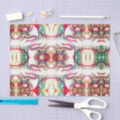 Elegant paars, wit en groen abstract patroon tissuepapier (Craft)