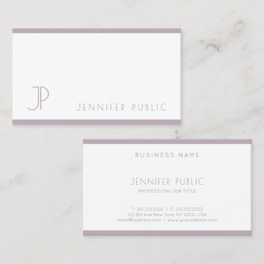 Elegant Paars wit, modern,  design stijlvol Visitekaartje (Voorkant / Achterkant)