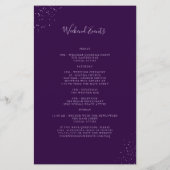 Elegant Paars Yellow Weddenschap Welkomstreisroute (Achterkant)