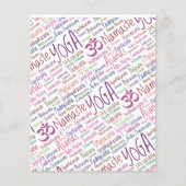 Elegant Paars Yoga Posities Word Cloud Pattern Flyer (Voorkant)