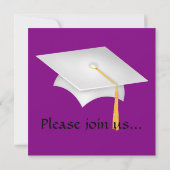 Elegant Paars Zebra Afstuderen Kaart (Achterkant)