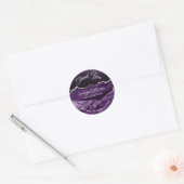 elegant paars zilveragaat bedankt ronde sticker (Envelop)