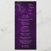 Elegant Paars Zilveren Huwelijksprogramma Programmakaart (Voorkant)