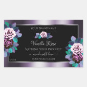 Elegant Paars zwart etiket Vlaanderen Floral (Voorkant)