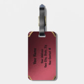 Elegant Paars zwart monogram persoonlijke bagage Bagagelabel (Achterkant verticaal)