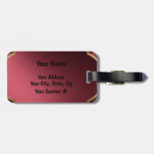 Elegant Paars zwart monogram persoonlijke bagage Bagagelabel (Achterkant horizontaal)